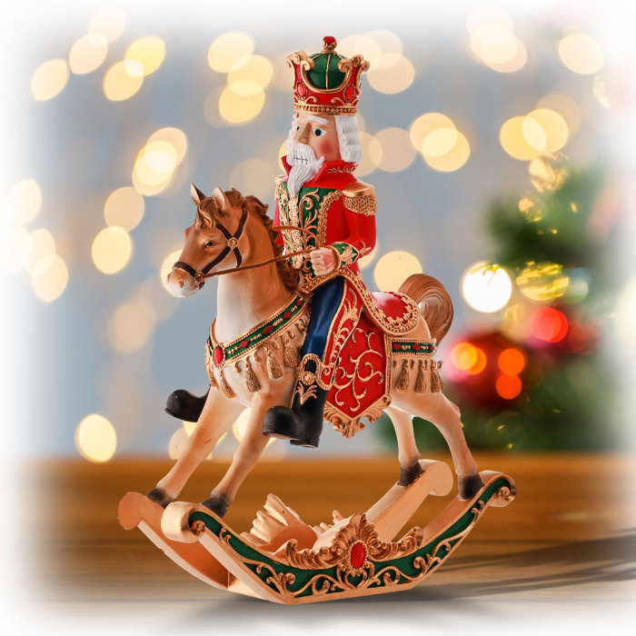 The Holiday Aisle® 15" Resin Nutcracker Rocking Horse
